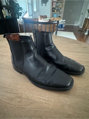 Men's Black Leather Chelsea Boots - Classic Slip-On Ankle Boot